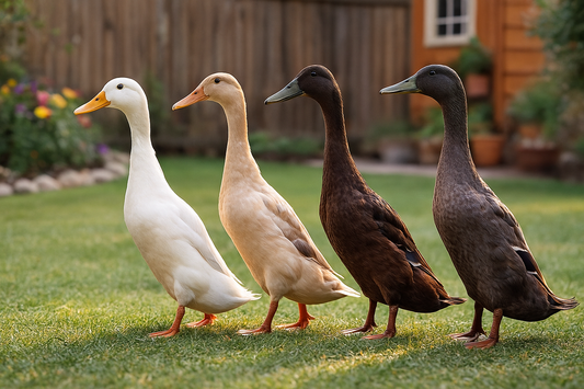 Flock of runner ducks 