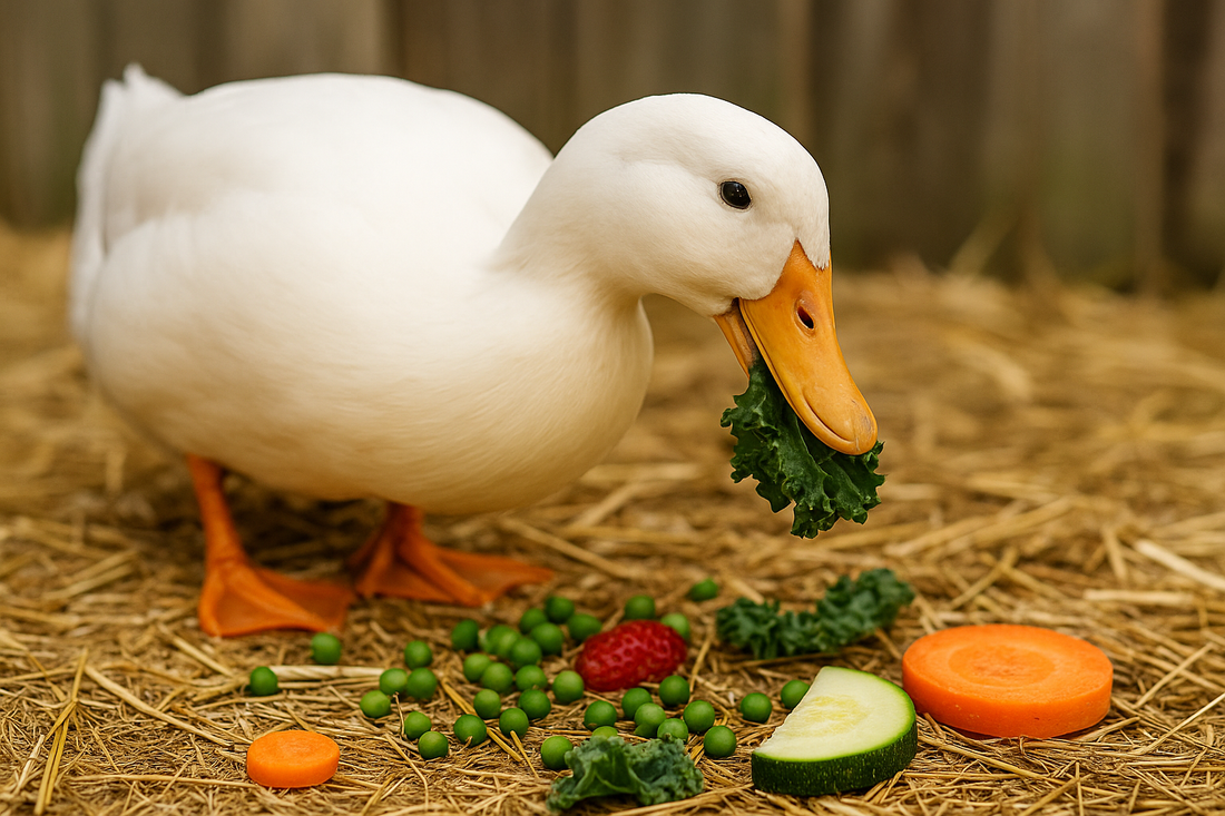 Duck eating tasty treats 