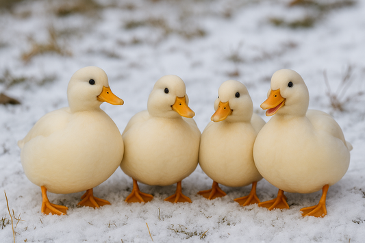 Flock of happy call ducks 