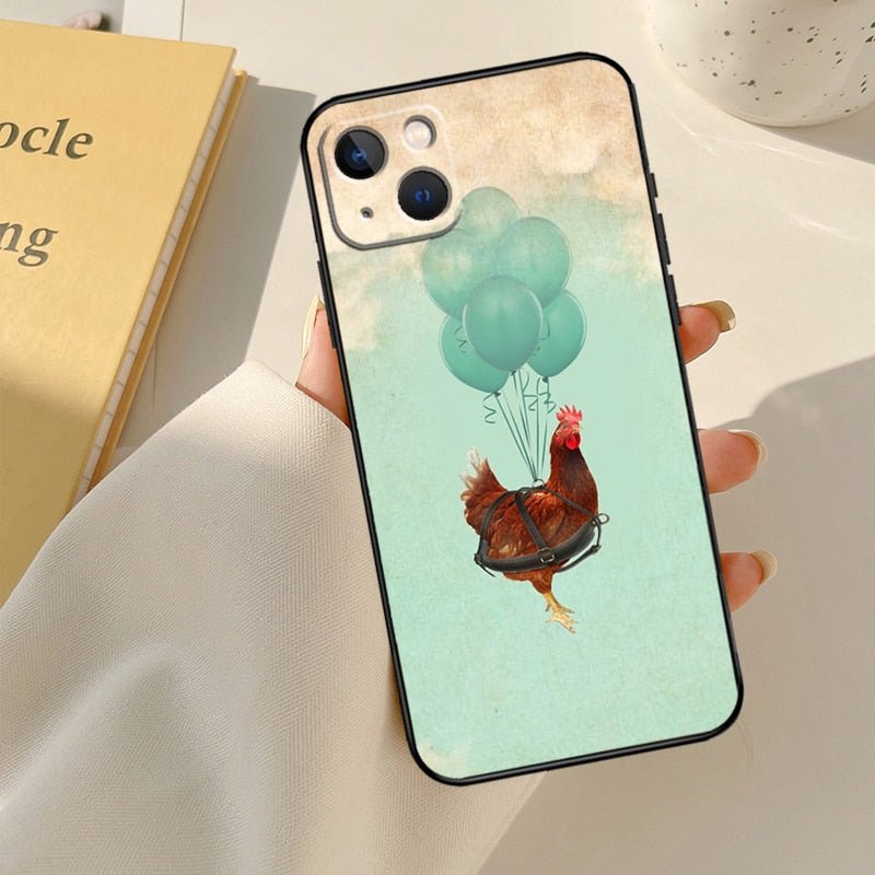 Chickens on Cloud Nine: Balloon Escape Phone Case - casadechicka