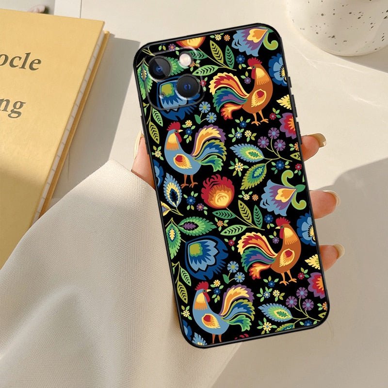 Farmyard Finesse: Paisley Chicken Pattern Phone Case - casadechicka