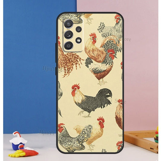 Vintage Charm: Rooster Phone Cover for Samsung Galaxy - casadechicka